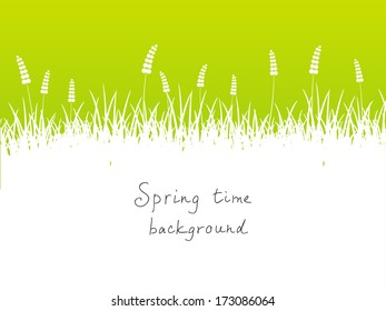 Green spring background with place for text