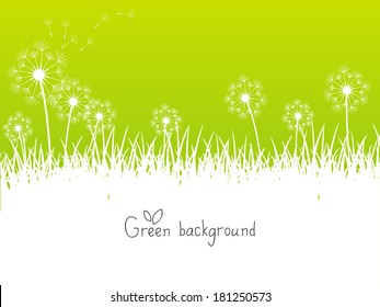 Green spring background with place for text