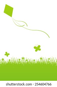 Green spring background with place for text