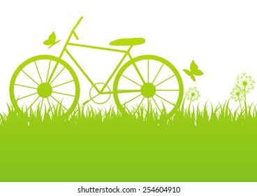Green spring background with place for text