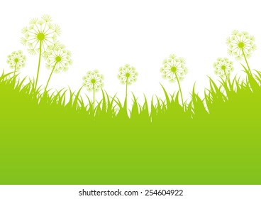 Green spring background with place for text