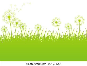 Green spring background with place for text