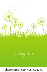 Green spring background with place for text