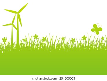 Green spring background with place for text