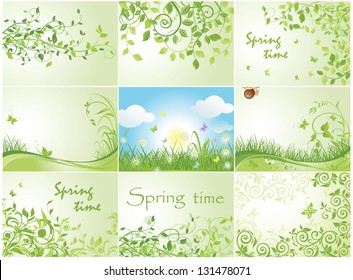 Green spring backgrounds