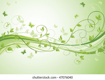 Green spring banner