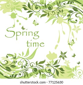 Green spring banner
