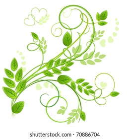 green spring branch and hearts