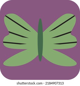 Mariposa de primavera verde, ilustración, vector sobre un fondo blanco.
