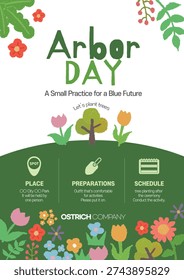 Green Spring Feeling Flower and Tree Plants Arbor Day Tree Planting Event Banner