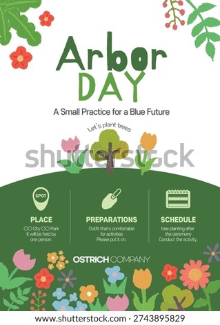 Green Spring Feeling Flower and Tree Plants Arbor Day Tree Planting Event Banner