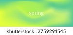 Green spring gradient background with yellow lime wave. Teal, mint, acid blur noise texture, soft pastel abstract. Vector smooth pattern. Banner backdrop for summer nature bg.