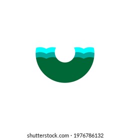 green spring and land vector illustration, great for beverage company logos, water tours, nature tours