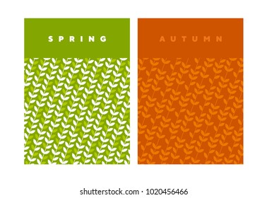 green spring leaf geometric vintage pattern. simple retro style stock vector illustration. for card, invitation, print and web projects.