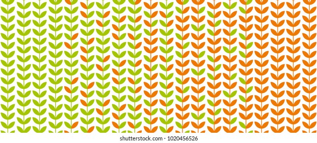 green spring leaf geometric vintage pattern. simple retro style stock vector illustration. for card, invitation, print and web projects.
