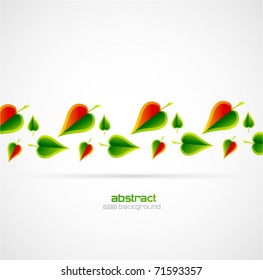 Hojas de primavera verde con idea de rojo caliente