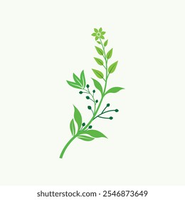 Green Spring nice flower design, vector illustration