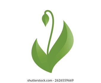 Broto de primavera verde com ilustração de broto em cores verdes. Plantação e elemento de projeto da natureza. Imagem vetorial isolada