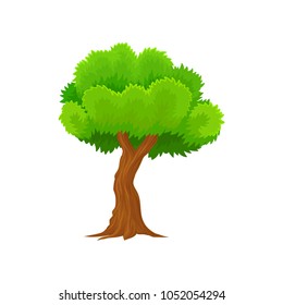 Green spring tree vector Illustration on a white background
