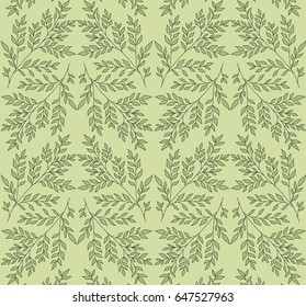 Green spring twigs pattern