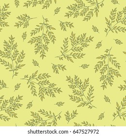 Green spring twigs pattern