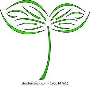 green sprout bewitching pattern of divided parts nature and agriculture concept logo for design