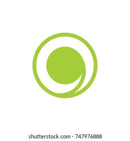 green sprout in circle symbol logo vector