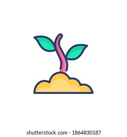 Green Sprout icon in vector. Logotype