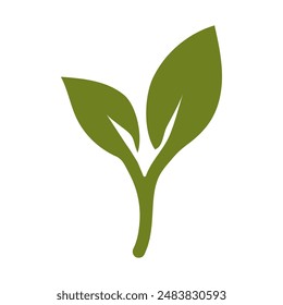 Green sprout on an isolated background in flat style. Growth icon. Spring seedlings.Vector.