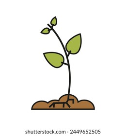 Green sprout on isolated background.Flat design.Vector illustration.