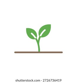 Grüner Spross symbolisiert Neuanfang in minimalistischem Design