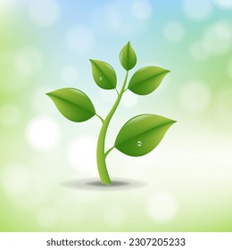 Green Sprout With Water Drop Nature Background
With Gradient Mesh, Vector Illustration