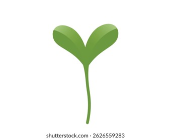 Green sprouted plant illustration. Seedling, planting and spring design element. Isolated vector image
