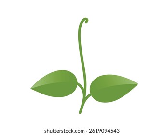 Green sprouted plant illustration. Spring, planting and nature design element. Isolated vector image