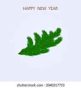 Green spruce branch - vector. Happy New Year.