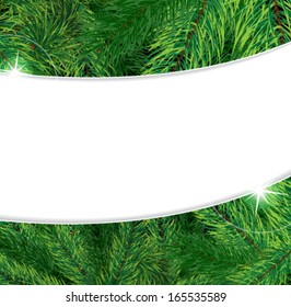 Green Spruce branches. Abstract Christmas background with place for text 