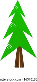Green spruce forest tree natural logo concept environment symbol winter holidays