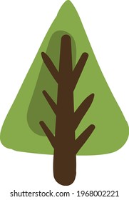 Green spruce tree, icon illustration, vector on white background