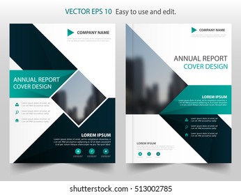 Green square abstract annual report Brochure design template vector. Business Flyers infographic magazine poster.Abstract layout template ,Book Cover presentation portfolio.