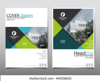 Green square annual report brochure flyer design template vector, Leaflet cover presentation abstract flat background, layout in A4 size