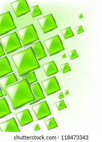 Green Square background abstract of techno style. Illustration for design.