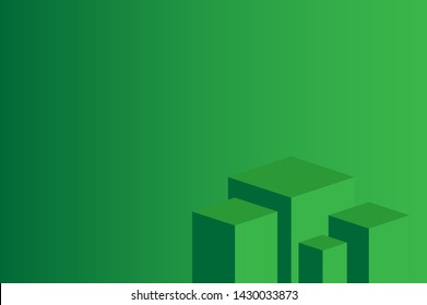 Green square block with gradient green background