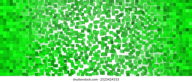 Green Square Blocks Background. Seamless background. The pattern of squares and Chaotic Spot.