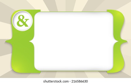 green square brackets for entering text with ampersand