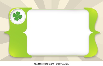 green square brackets for entering text with cloverleaf