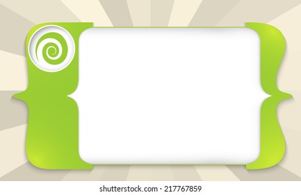 green square brackets for entering text with spiral