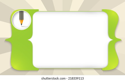 green square brackets for entering text with pencil
