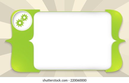 green square brackets for entering text with cogwheels