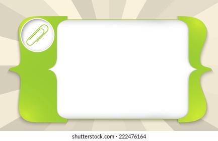 green square brackets for entering text with paper clip
