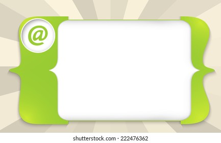 green square brackets for entering text with email icon